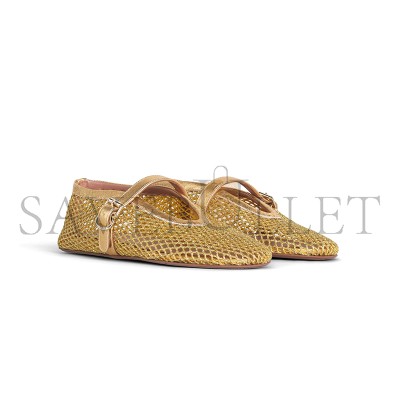 ALAÏA BALLET FLATS IN LAMINATED FISHNET AA3A029TK028 - 220